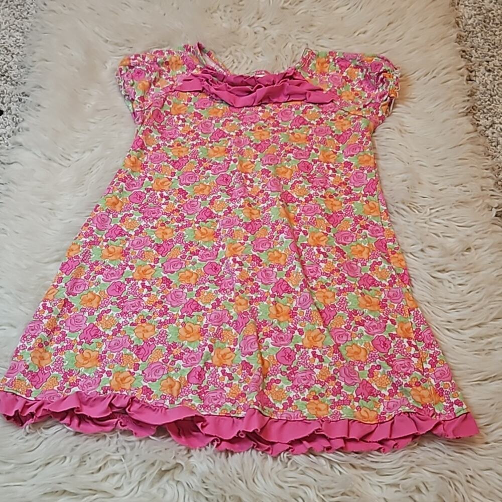 Hanna Andersson Pink floral Cotton Short Sleeve Dress for girls